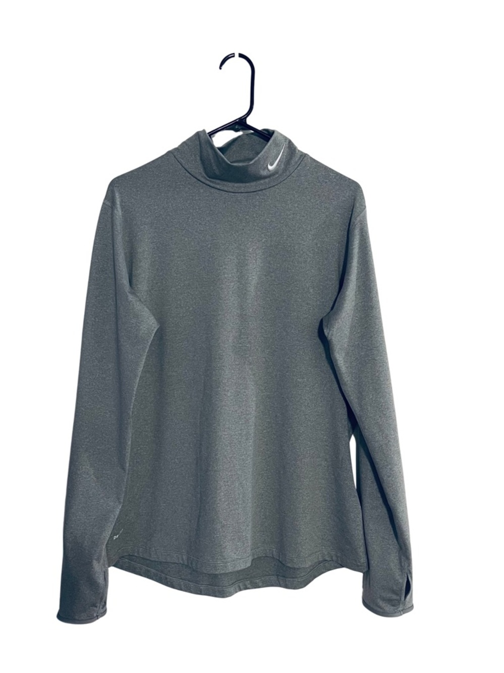 Nike Long Sleeve Mock Neck Top in Dark Gray